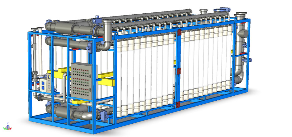 超濾模塊化裝置3D示意圖